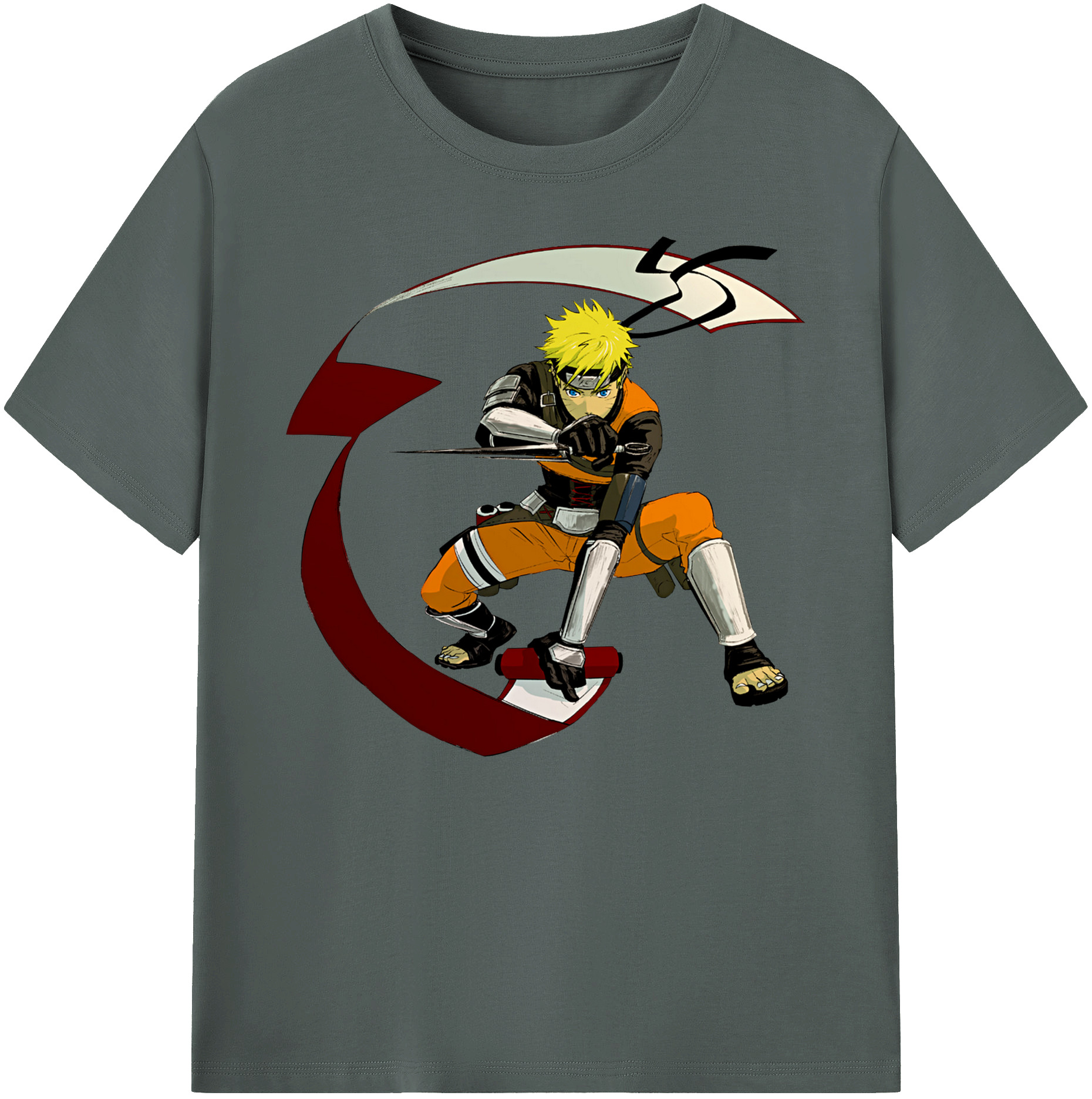 （画像用） NARUTO -ナルト- うずまき ナルト Uzumaki Naruto 綿100％ メンズ半袖Tシャツ｜肌触りやわらか＆通気性